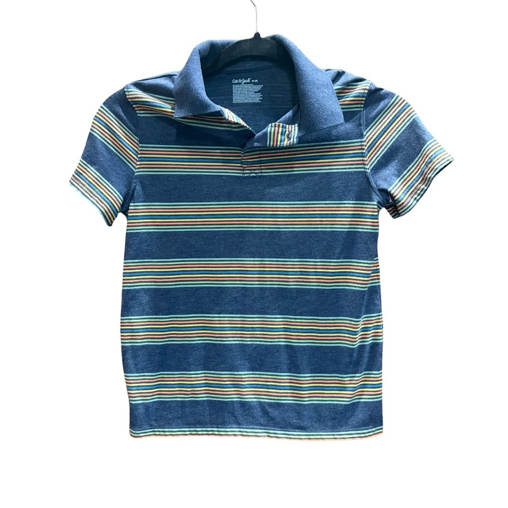 Cat & Jack Blue Striped Kids Polo Shirt